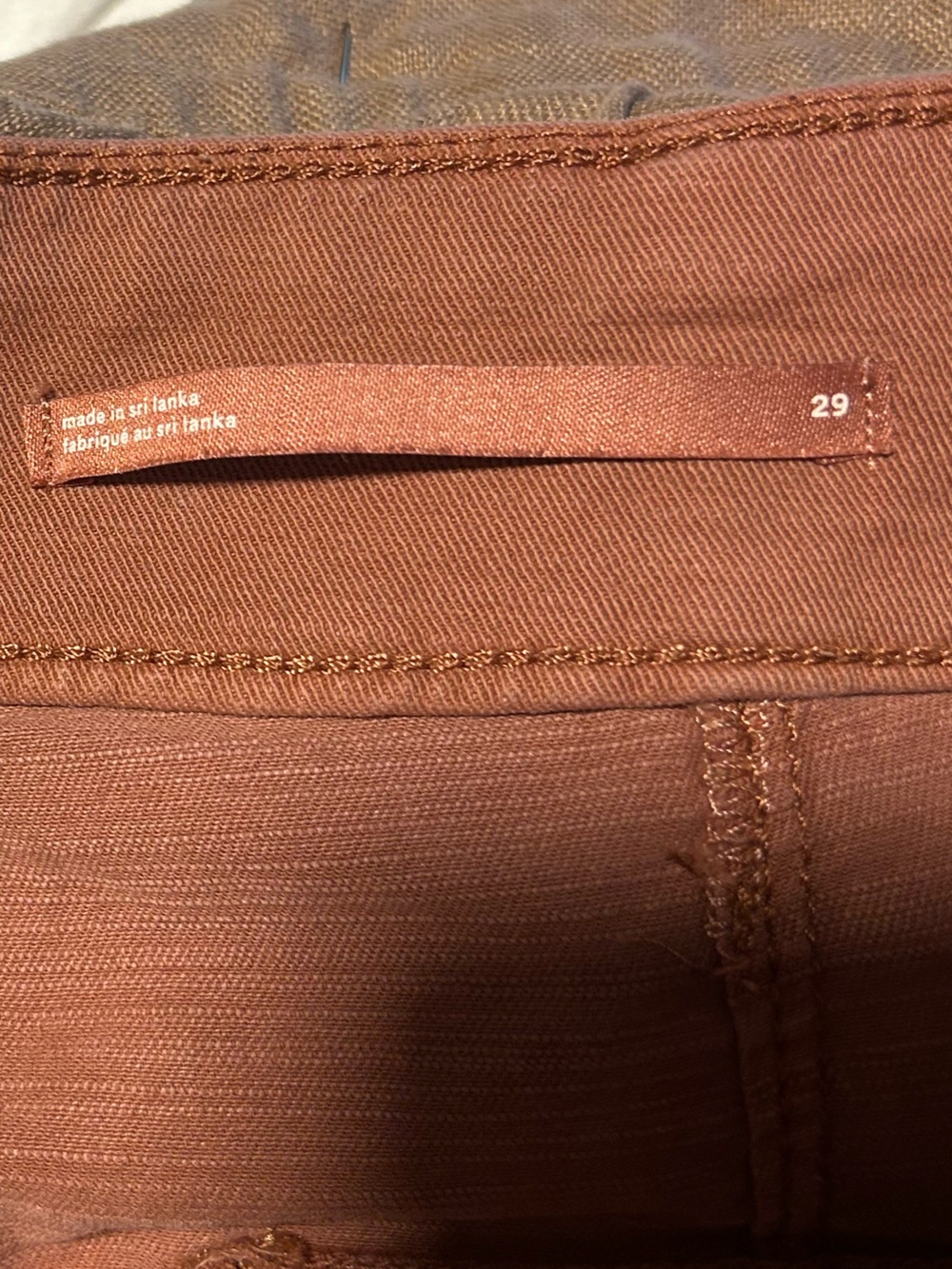 Anthropologie Pilcro High-Rise Cargo Bermuda Cargo Shorts in Rust - Size 29 - Picture 5 of 7